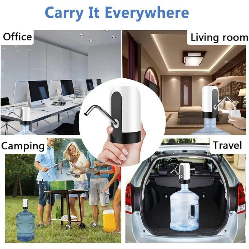 Electric Portable Water Dispenser Pump – USB Rechargeable Bottle Water Pump