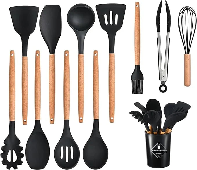 12 Pcs Cooking Utensils Set – BPA-Free Silicone Kitchen Tools