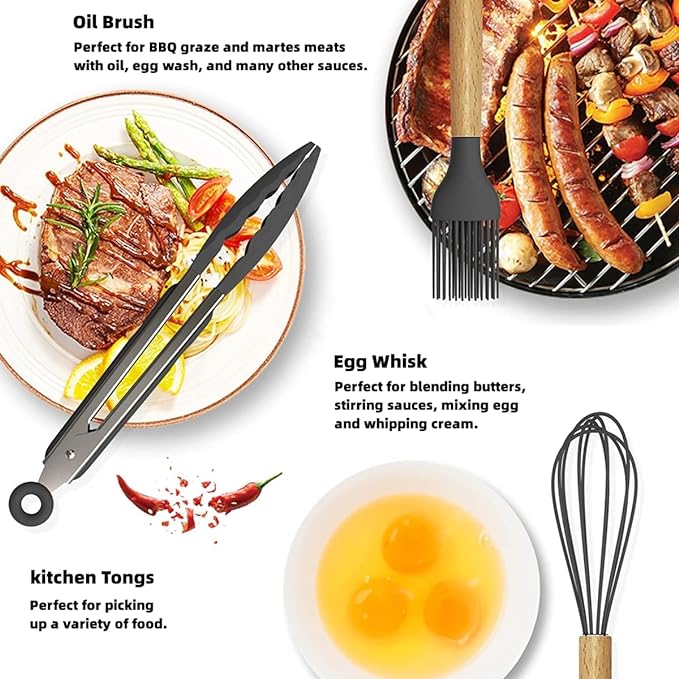 12 Pcs Cooking Utensils Set – BPA-Free Silicone Kitchen Tools