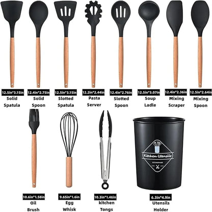 12 Pcs Cooking Utensils Set – BPA-Free Silicone Kitchen Tools