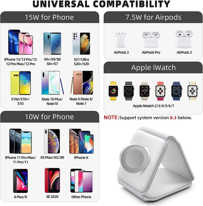 3 In 1 Wireless Folded Charging Pad
