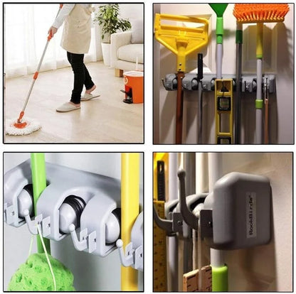 Wall Mounted Mop and Broom Holder – Space-Saving Storage Organizer