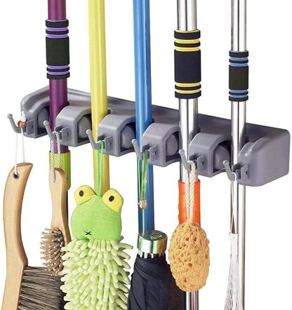 Wall Mounted Mop and Broom Holder – Space-Saving Storage Organizer