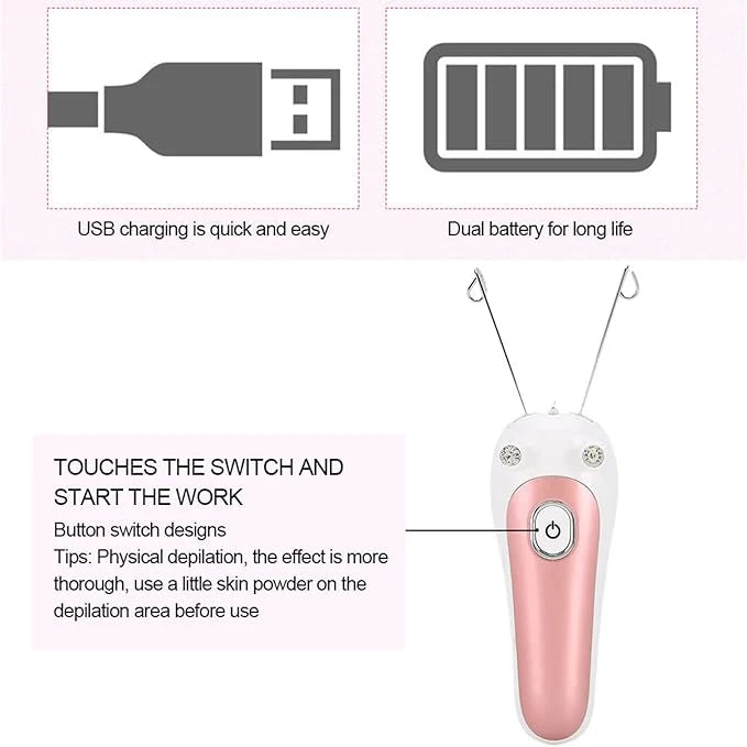 Electric Facial Threading Hair Removal – Portable Threading Device