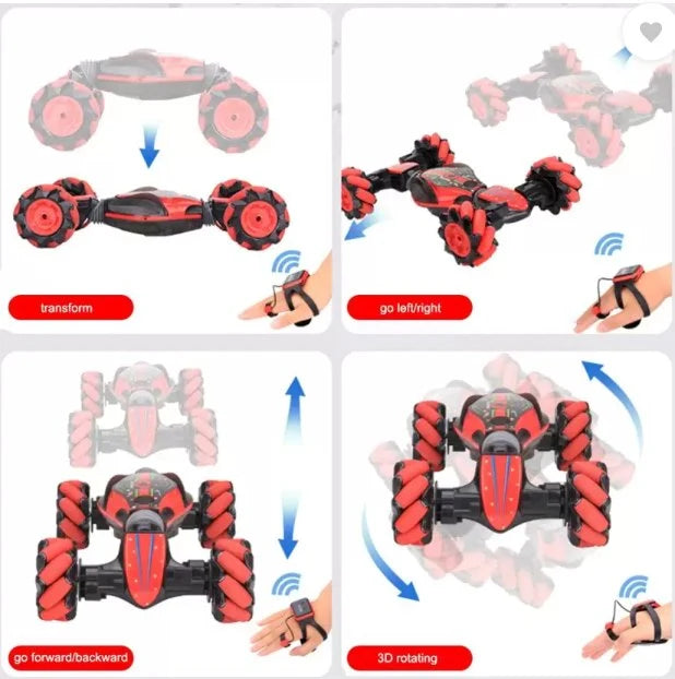 RC Stunt Car with Control Watch – Radio Controlled Toy for Kids 6+