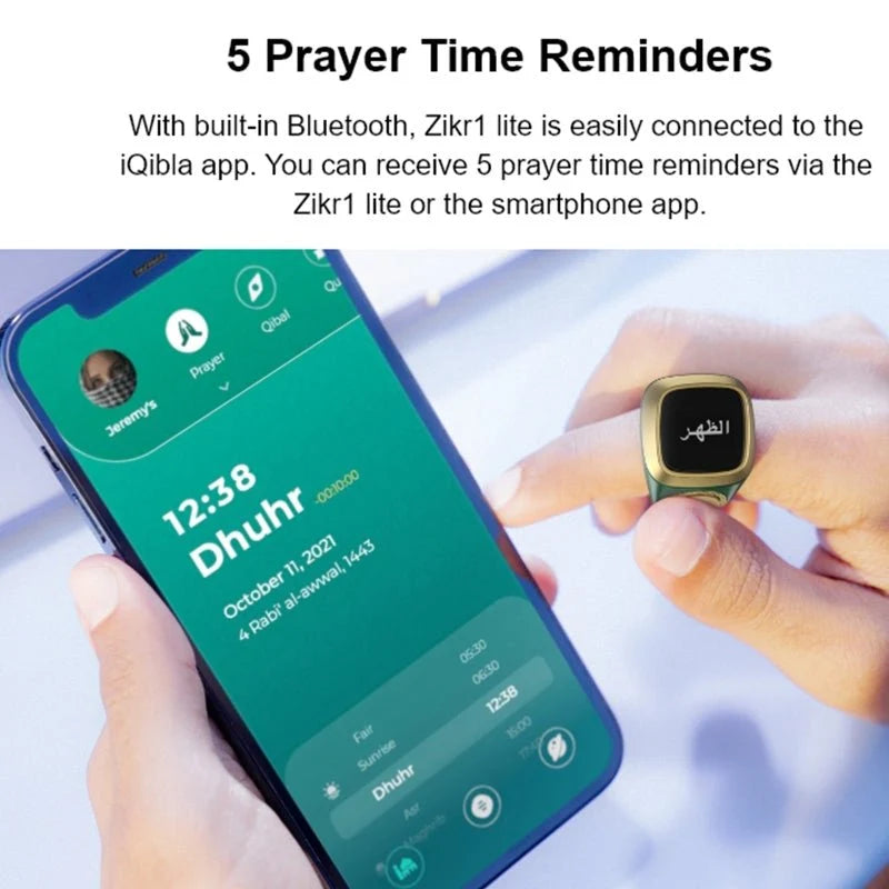 Zikr Ring – Smart Tasbeeh Counter with OLED Display & Prayer Alerts
