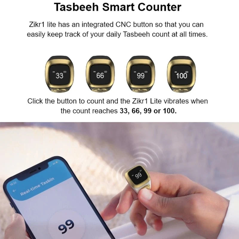 Zikr Ring – Smart Tasbeeh Counter with OLED Display & Prayer Alerts
